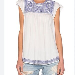 Joie Rankin Top in Porcelain & Bluebell